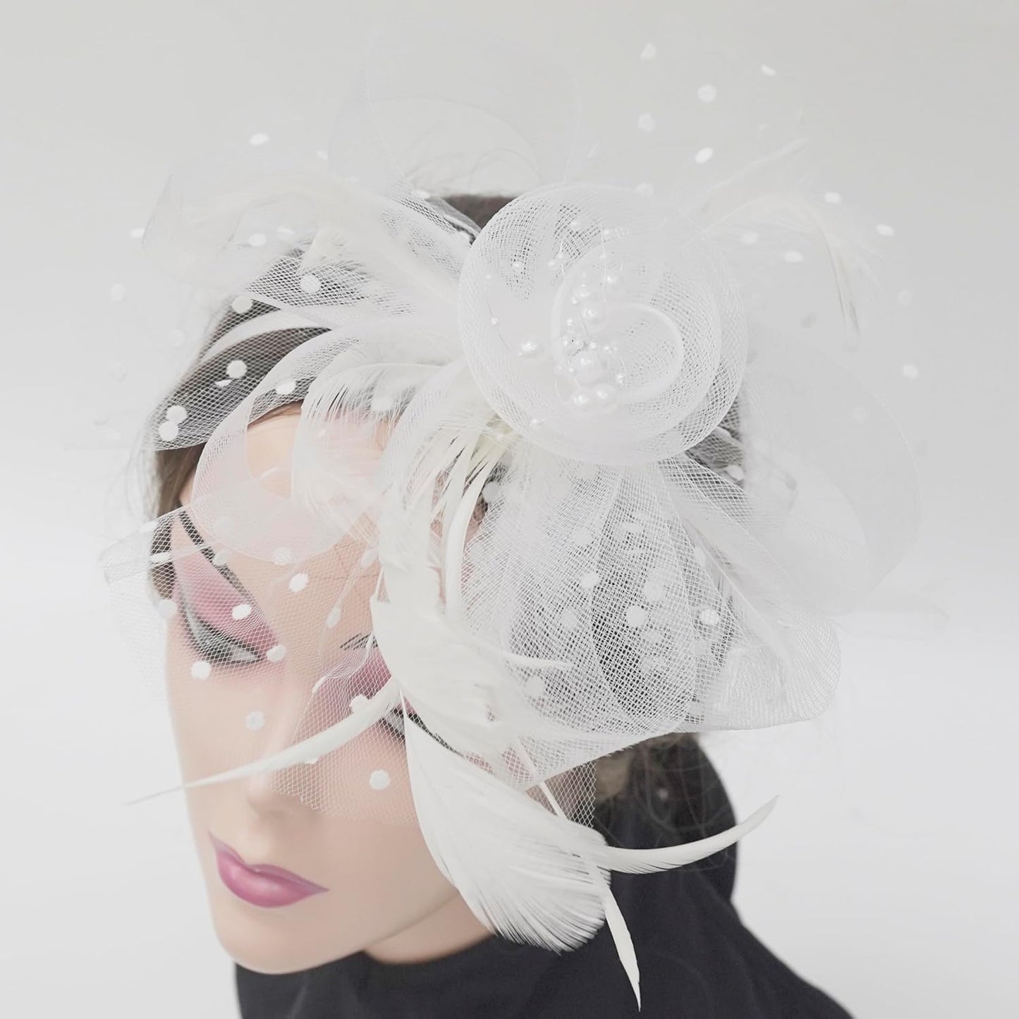 Fascinators Hat Women Tea Party Headband Flower Cocktail Mesh Feathers Hair Clip Kentucky Derby Hat Wedding