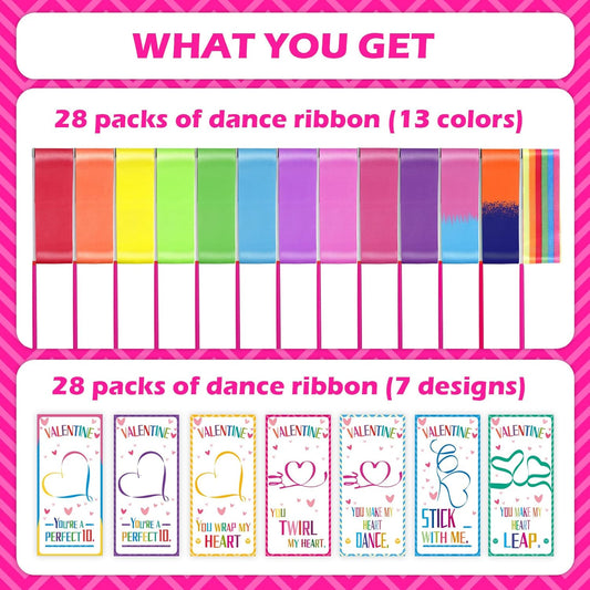 24 Pack Rainbow Dance Ribbon for Kids Party Favors - 12 Colors Rhythmic Gymnastics Twirling for Girls Birthday Party Decoration Supplies, Baton Sticks Silk Streamers Wands