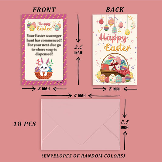 BEUFSE Indoor Easter Scavenger Hunt Cards with Envelopes, Easter Egg Hunt, Indoor Scavenger Hunt Games, Easter Bunny, Easter Party Activities, Indoor Easter Party Games-fhjxbk001