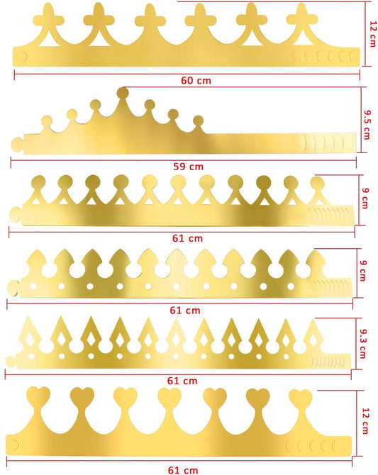 SIQUK 48 Pieces Paper Crowns Gold Paper Party Crown Hats King Crown for Kids and Adults