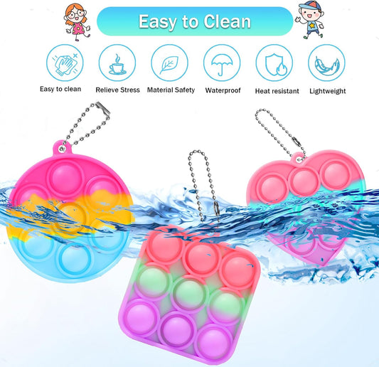 30PCS Bulk Fidget Toys, Party Favors for Kids, Birthday Party Toys, Small Classroom Prizes Box Fidgets Toys for Kids Toddlers Adult, Goodie Bag Stuffers, Treasure Chest, Bubbles Poppers,Relieve Stress