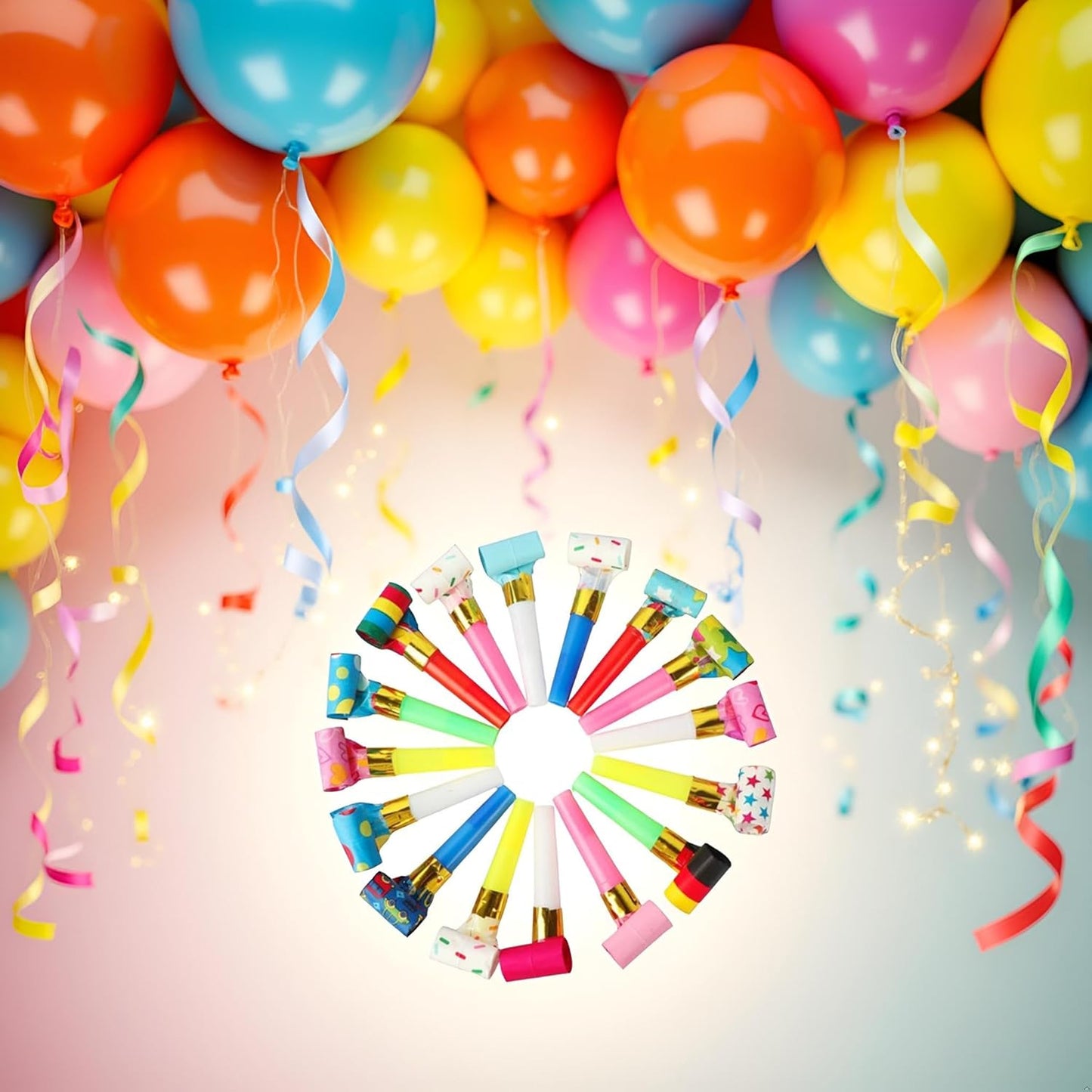 30Pcs Party Blower Multicolor Musical Blowouts Whistles Funny Party Noisemakers Party Horns Party Supplies Party Blowers Blow Horn Noise Maker