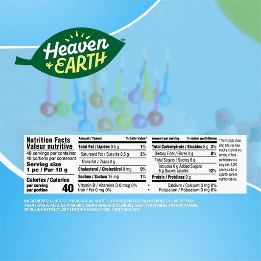 Heaven & Earth Blueberry Raspberry Lil Taffy (Approx. 40 Count) | Dye Free Candy | Natural Colors & Flavors | No High Fructose Corn Syrup | Gluten Free | Kosher | Goody Bag and Pinata Fillers