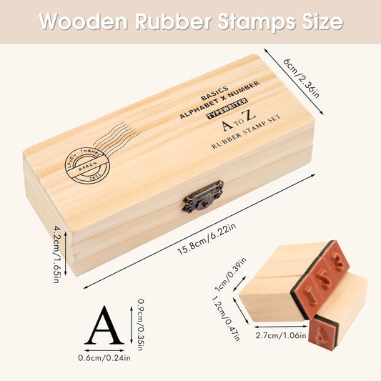 42 Pcs Letter Stamps, Rubber Stamps Alphabet Stamps, Wooden Stamps Number Alphabet Letter Symbol Set for DIY Crafting, Scrapbooking Supplies, Card Making