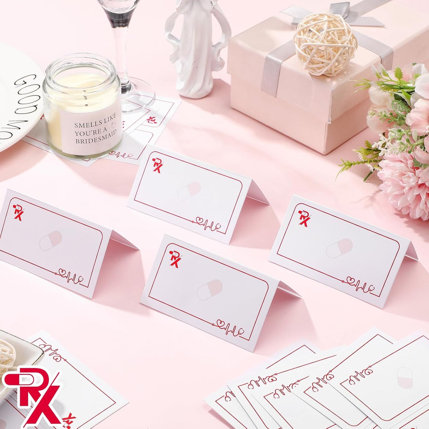 AmazingSpark 50 Pcs Nurse Graduation Party Decorations Nursing Food Tent Labels Hospital Themed Grad Table Place Labels Folding Name Tent Cards for Graduation Nurse Week Party Supplies