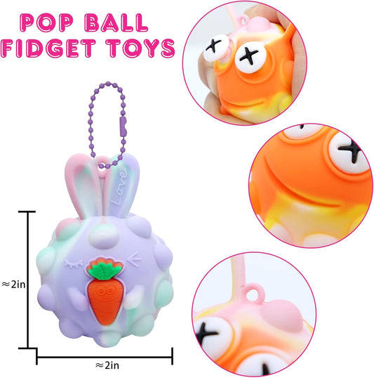 18 Pack Fidget Balls Party Favors, 2 inch 3D Animal Pop Balls Fidget Toys, Party Favors for Kids 4-12, Goodie Bags Stuffers, Pinata Stuffers, Birthday Gifts, Classroom Prizes, Treasure Box Toys