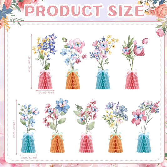9 PCS Wildflowers Honeycomb Centerpieces Wildflower Party Supplies Spring Summer Wildflower Theme Table Centerpieces for Wedding Little Wildflower Baby Shower Decorations (Wildflower)