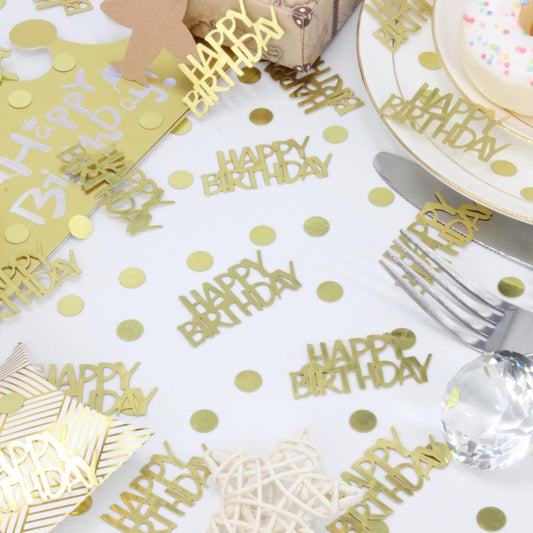 Rose Gold Birthday Confetti - 270 PCS Glitter Happy Birthday Decorations for Table