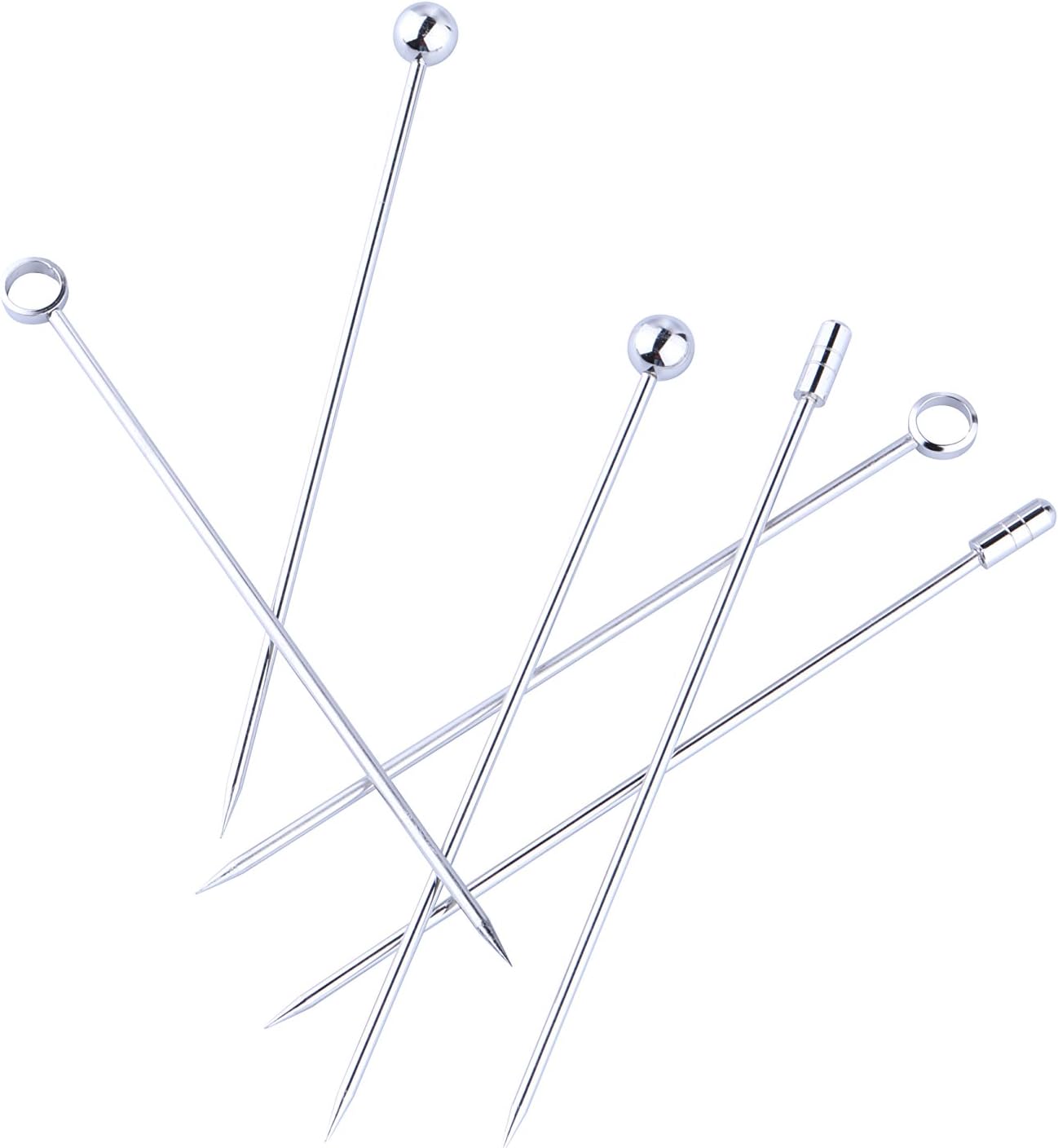 I-MART 15 Pack Stainless Steel Cocktail Picks Martini Olive Skewers, Reusable Metal Garnish Sticks for Drinks, Appetizers, Bloody Mary, Olives, Citrus, Fruit Decor (Gold, 4.25 Inch)