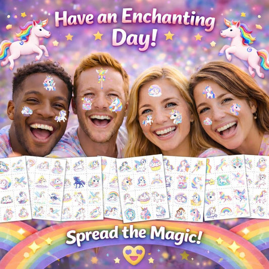 Cute Rainbow Unicorn Temporary Tattoos Pre-Cut for Girls Women| 96PCS Pastel Rainbow Animal Tattoos Stickers for Cute Unicorn Birthday Party Favors Supplies Decorations | Fun Gifts, Classroom Rewards