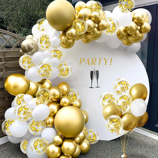 Gold Confetti Balloons, 50 Pcs 12 Inch, Glitter Gold Confetti Party Balloons, Party Decorations, Birthday Wedding Baby Shower Party Balloons Decorations