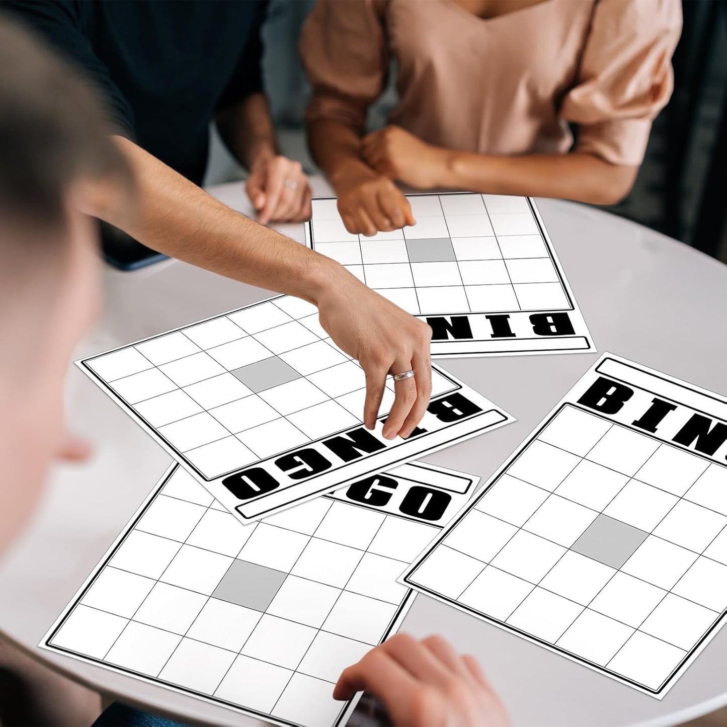WinnerWhy 36 Pcs Blank Bingo Cards White Jumbo Bingo Game Board Make Your Own Cards Bulk Blank Large Sheet Squares Funny Game Board for Adult Party Square Fill in Gift