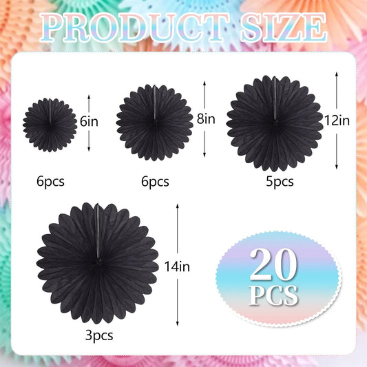 20 Pcs Ivory White Hanging Paper Fan, Round Paper Fans Decorations Set for Weddings, Birthdays, Engagement, Bridal Shower, Baby Shower Event, Graduation, Party Supplies Decor