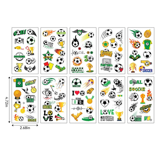 100pcs+ Soccer Tattoos Temporary Glitter Precut Soccer Stickers,World Cup Merchandise Party Favors 2026 & Birthday Decor Supplies,Sports Themed Football Accessories Gifts for Boys Girls School Reward