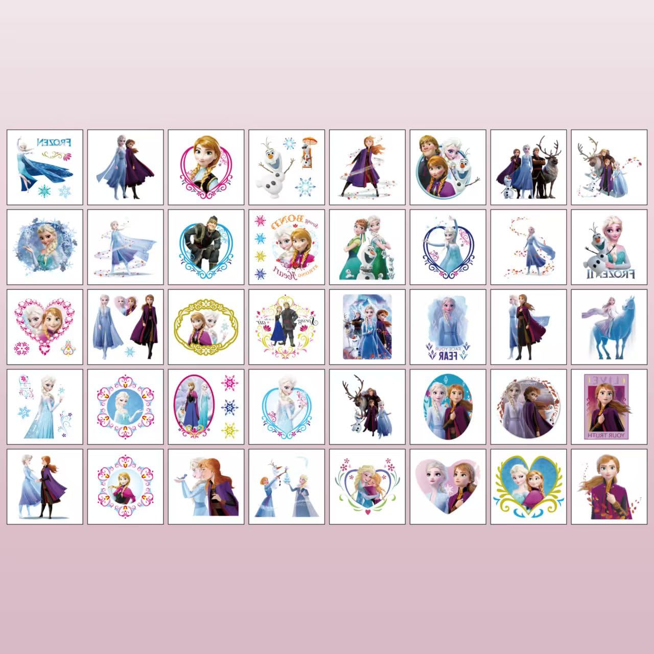 40pcs Frozen Temporary Tattoos - Cartoon Frozen Theme Birthday Party Favors Gifts, Home Activity & Class Prizes, Carnival & Christmas Rewards