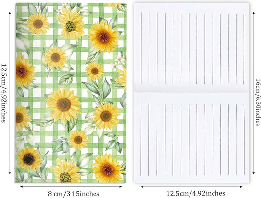 24 Pieces Sunflower Themed Small Pocket Notebook Journals Bulk 12 Distinct Yellow Floral Designs Lined Inner Pages Mini Memo Notepads for Home Office Stationery Supplies Sunflower Party Favors