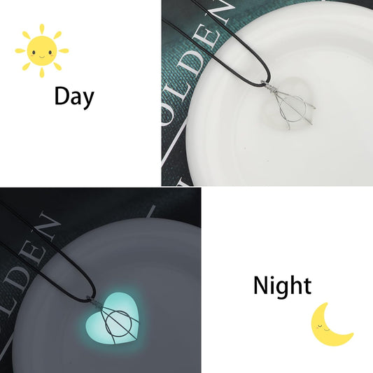 BENBIYO Werewolf Heart Glowing Moonstone Necklace Willa Glow in the Dark Dress Up Accessories