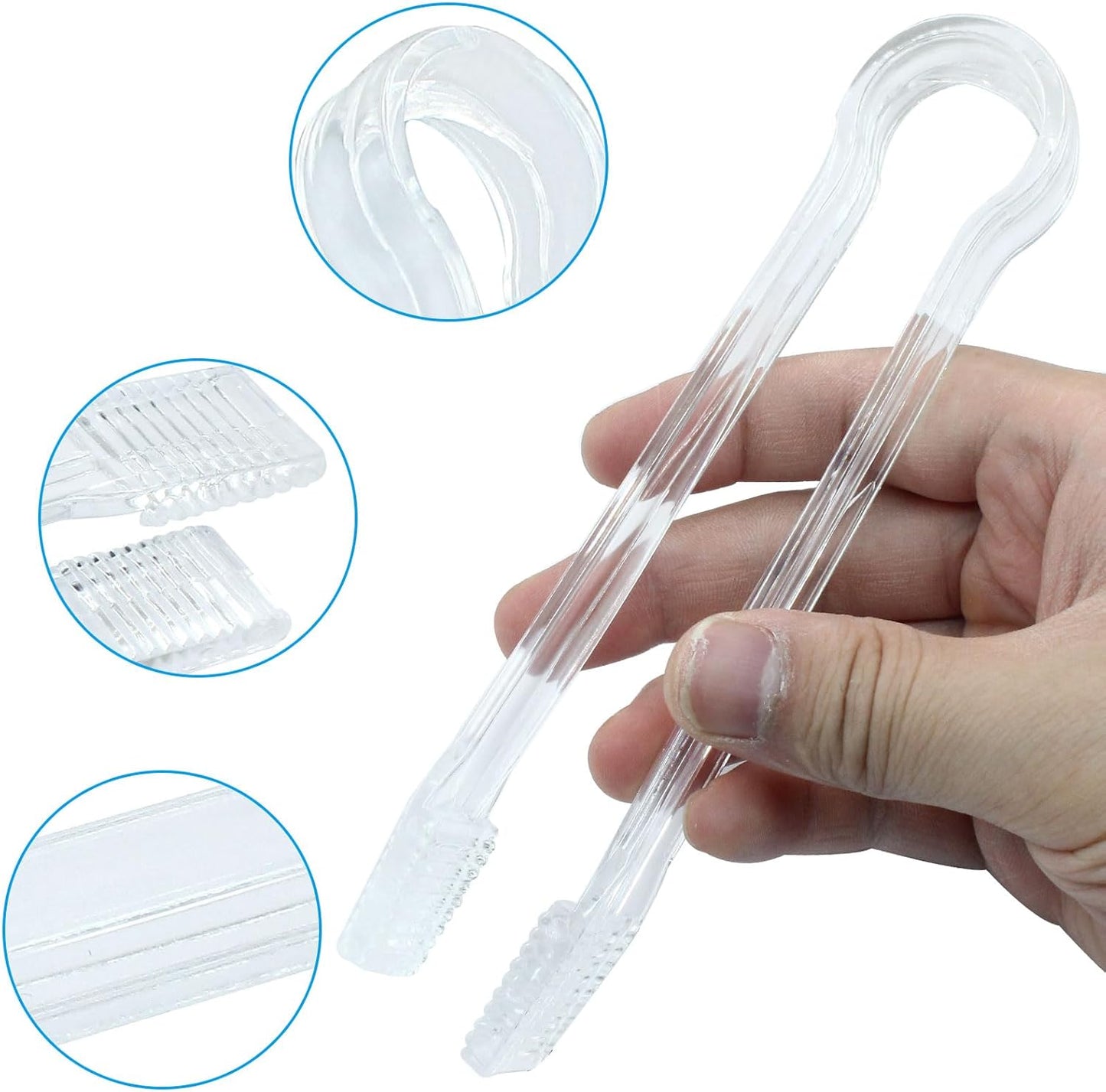 8 Pcs Plastic Buffet Serving Tongs, Mini Appetizers Tongs for Food(Clear)