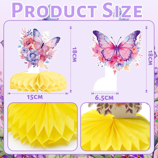 12pcs Wildflowers Honeycomb Centerpieces - 3D Floral Table Decor for Garden Baby Showers, Spring Weddings, Botanical Party Ambiance
