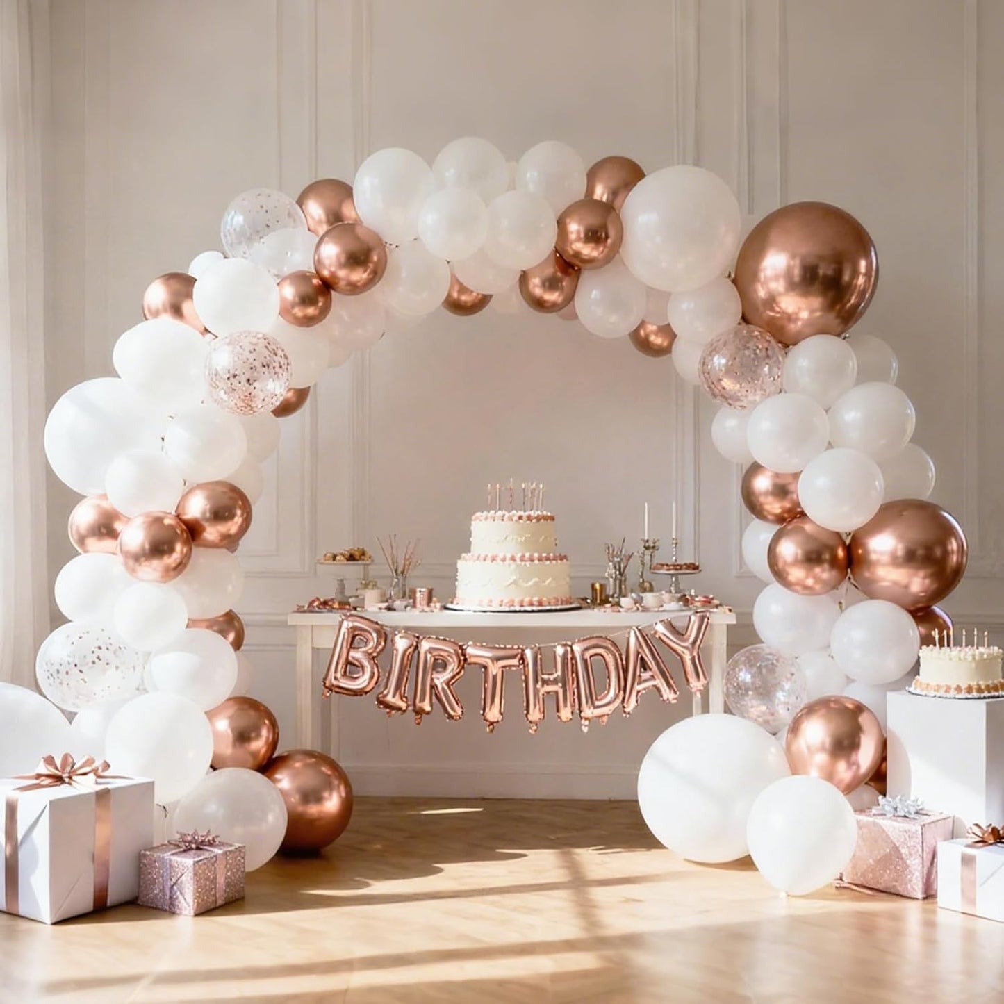 RUBFAC 87pcs Metallic Blue Silver Balloon Garland Arch Kit, 18 12 10 5 Inch Blue Silver Confetti Latex Party Balloons for Birthday Graduation Baby Shower Decoration