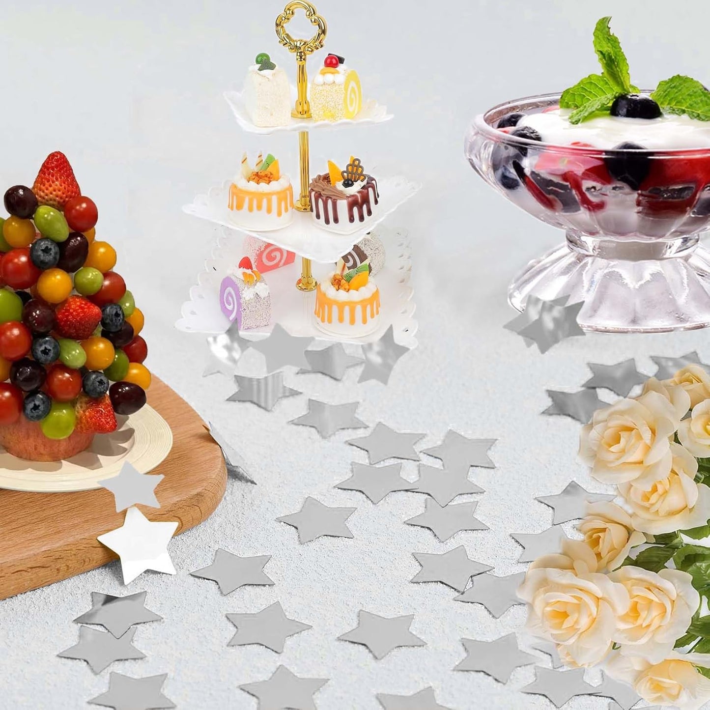 Rainbow Star Metallic Foil Confetti 8000 Pcs Shiny Star Table Confetti for Fill Balloon Wedding Graduation Party Decorations,60g of pack