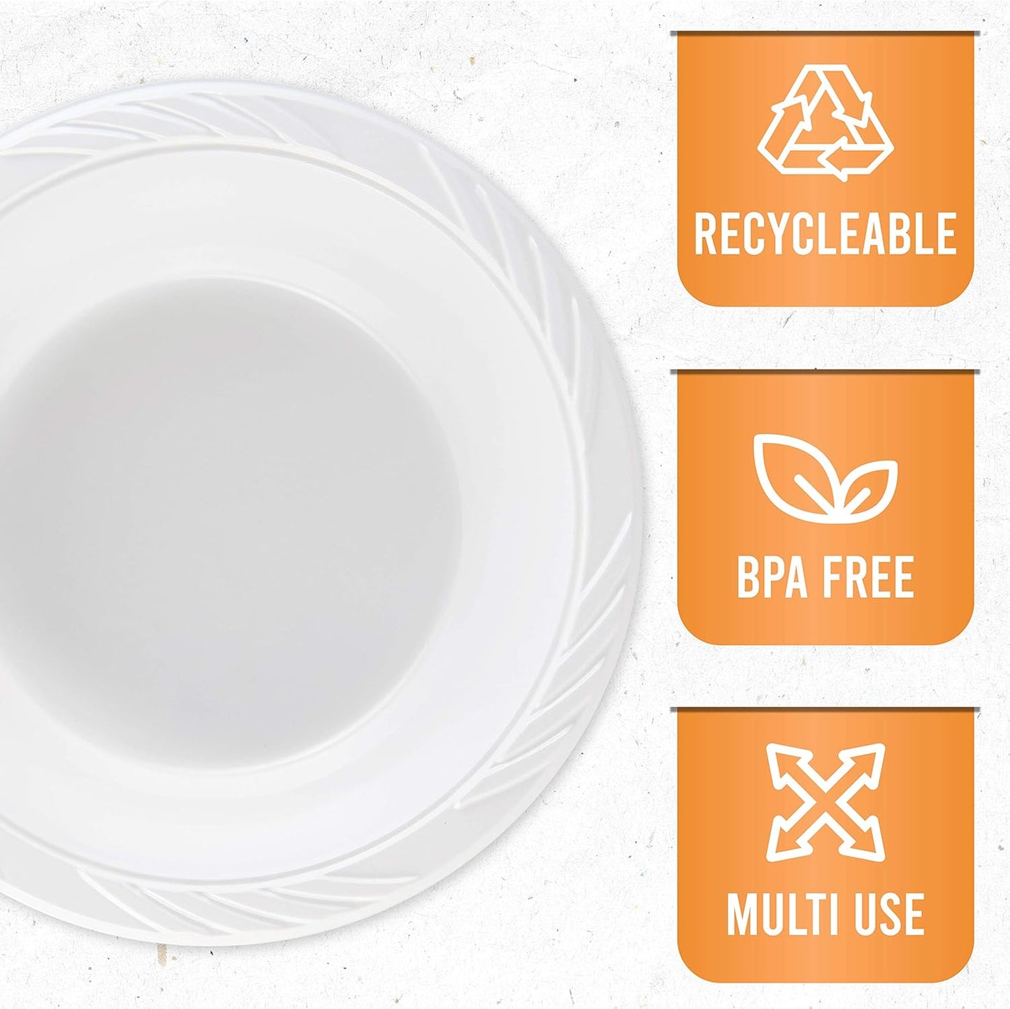 100 Count Disposable 12 ounce White Plastic Soup Bowls