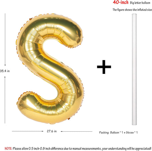 Letter Balloons 40 Inch Giant Jumbo Helium Foil Mylar for Party Decorations Gold U
