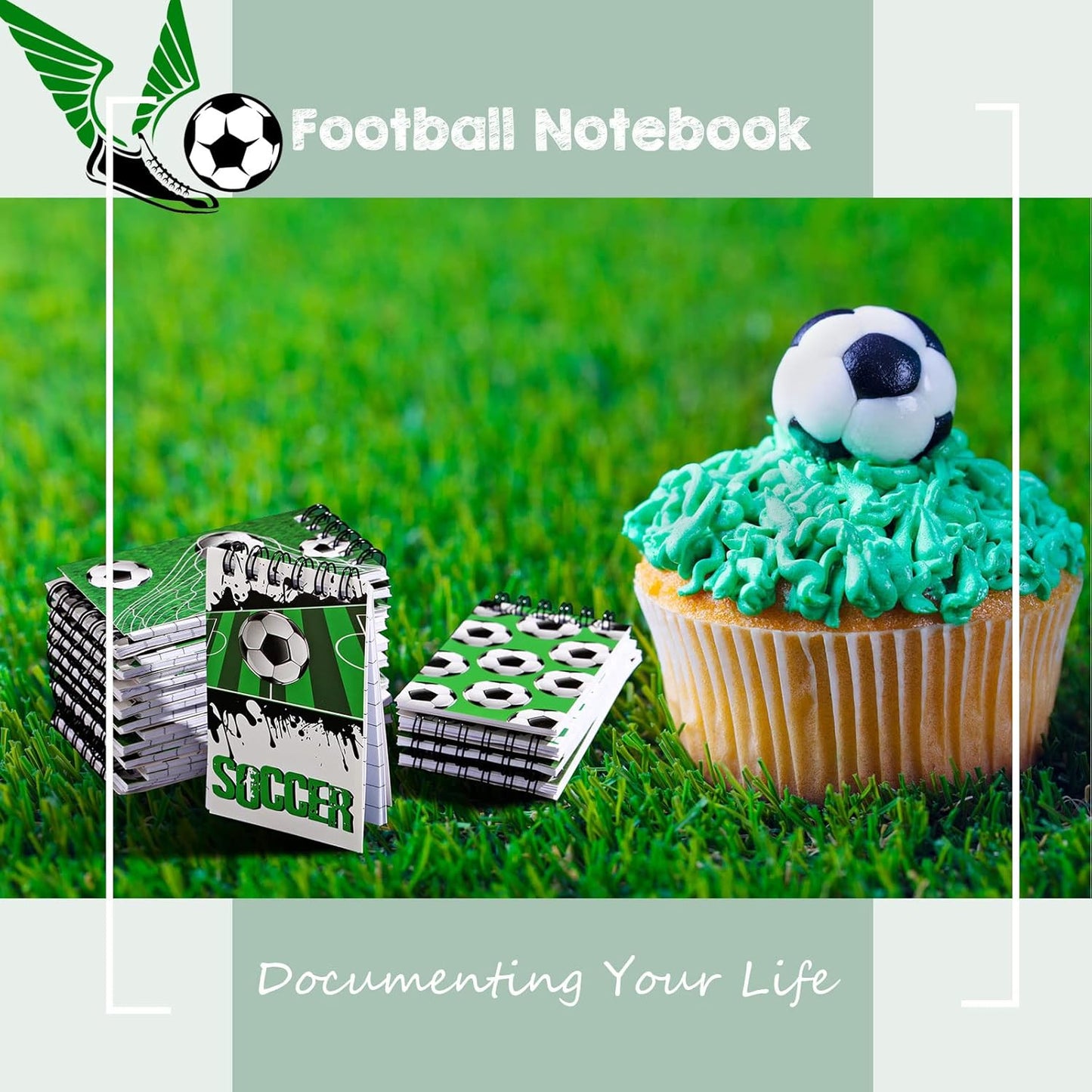 Faccito 32 Pcs Mini Notepads Sports Basketball Baseball Football Soccer Party Supplies Goodie Bag Stuffers Notepads Spiral Mini Notebooks for Reward(Baseball)