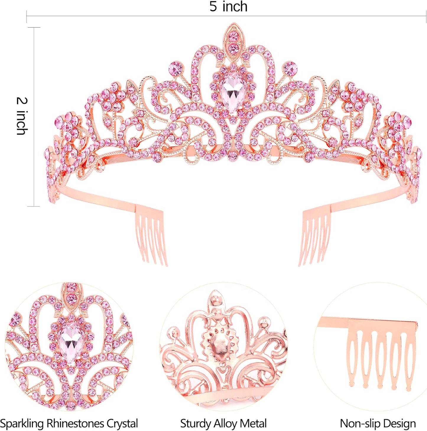 COCIDE Birthday Queen Sash & Rhinestone Tiara Set Gold Happy Birthday Crowns for Women Party Decoration Kit Rhinestone Headband for Women Glitter Crystal Hair Accessories for Cake Topper