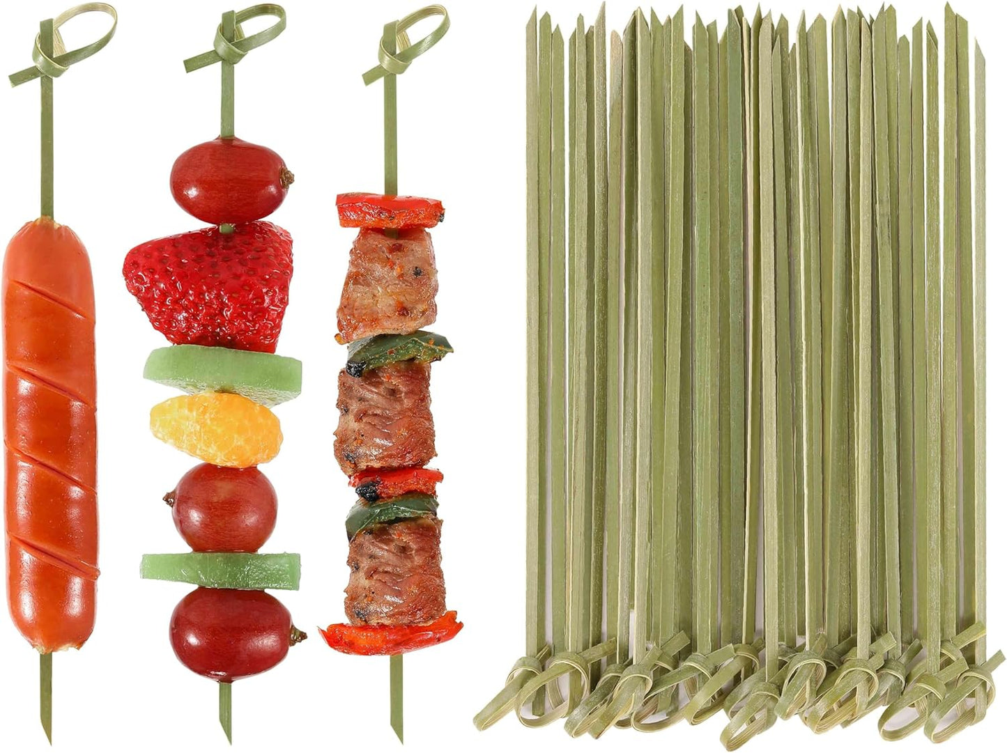 200 PCS Cocktail Picks, 4.7 Inch Toothpicks for Appetizers, Natural Bamboo Knot Skewers, Mini Food Sticks, Fancy Tooth Picks for Drinks,Fruit,Charcuterie,Cocktail Garnish Accessories, Party Supplies