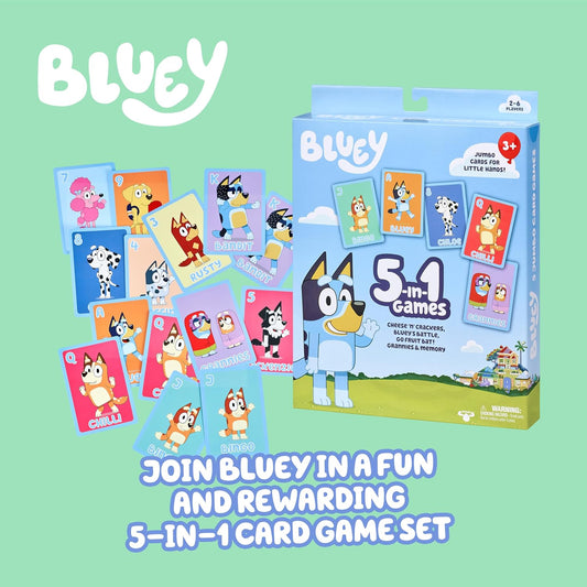 Bluey Bingo’s Bingo Card Game, Kids Image Matching Card Game with 40 Cards, 48 Chips and 12 Scoring Chips, Interactive Fun Games for Kids of Ages 3+