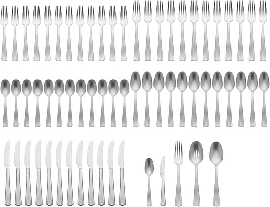 Lenox Silverware Serving Set, French Perle Scallop 2-Piece Dessert Set, Stainless Steel, Handwash Only, Cake Knife And Cake Server, Serving Utensils, Dessert Serveware, Home, Kitchen (Silver, 2 Piece)