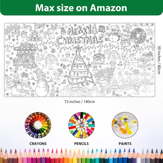 Tbsone Halloween Coloring Tablecloth Poster for Kids – 72 * 30 Inch Giant Coloring Table Cloth for Halloween Crafts Activities, Fun DIY Art Supplies for Parties & Family School Games