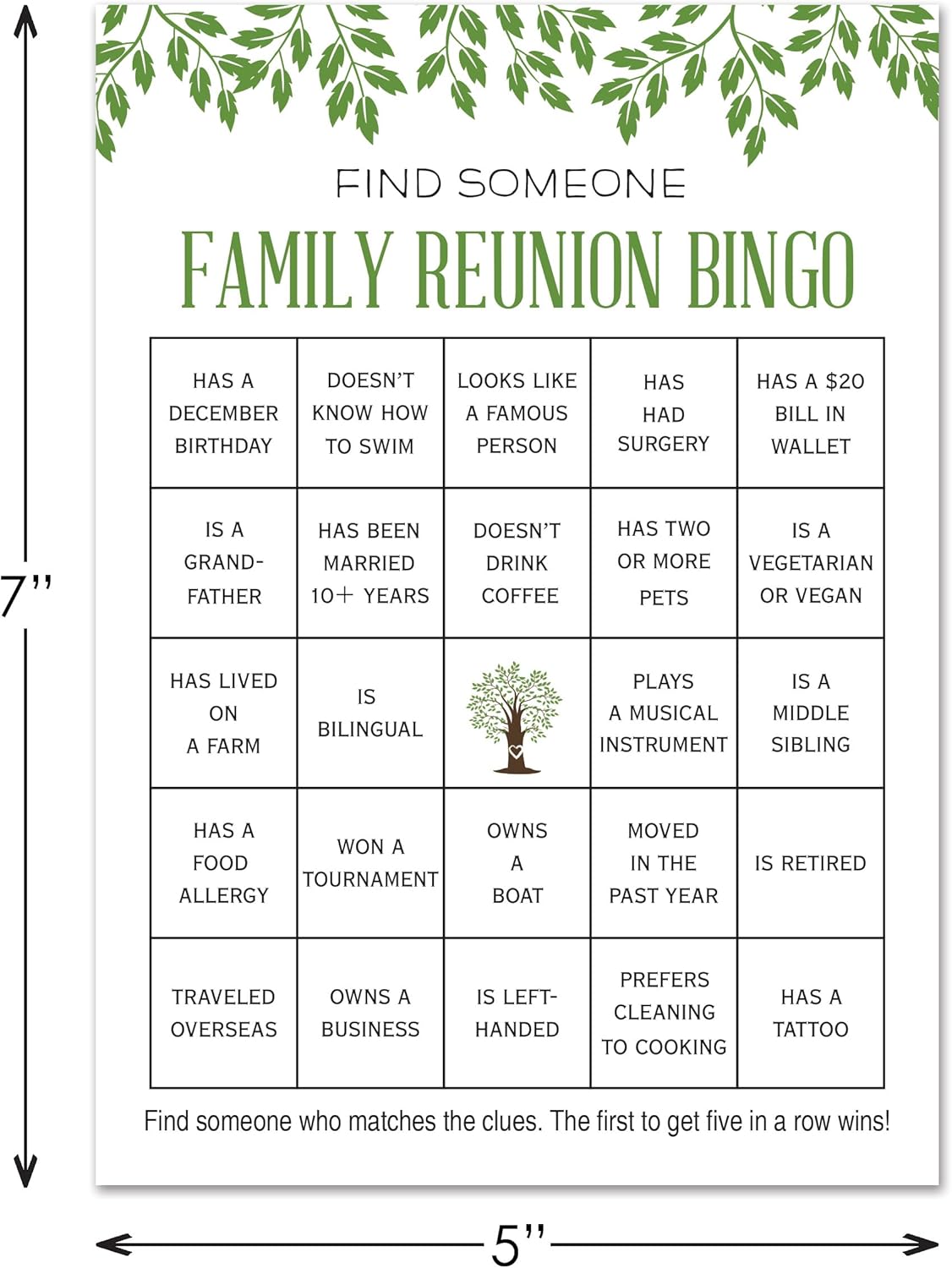 InvitationHouse Find Someone Family Reunion Bingo Games - Set of 24