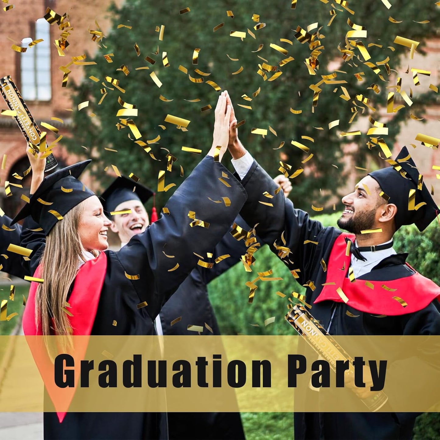 5 Pack Confetti Cannon Biodegradable, 12 Inch Confetti Poppers Graduation, Suitable for Graduation Wedding Birthday Parties and New Year's Eve Celebration