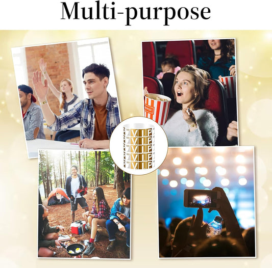100 Pcs VIP Wristbands for Events, Paper Bracelets Custom Wrist Bands VIP Lanyards Waterproof Admission Personalized Lightweight Bands for Parties, Concerts, Clubs, Festivals, Amusement Parks (Gold)