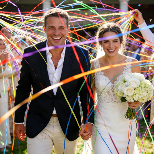 40 Pack Streamers Poppers, Hand Throw Confetti Poppers for Birthday Wedding Party Celebrations, White & Colorful Options, No Mess Paper Crackers, Party Supplies Decor