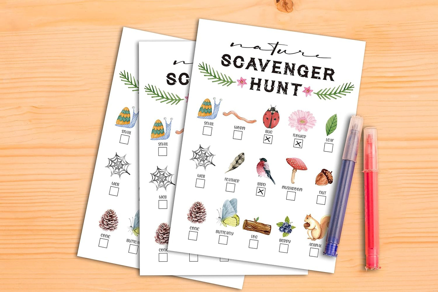 Scavenger Hunt Game - Outdoor Nature & Park Hunt Clues Cards - Travel & Camping Party Games Supplies Activities (01)