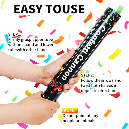 16in Biodegradable Confetti Poppers,Confetti Cannons Bulk with Colorful Confettis Design for Graduation Party Favor Supplies 2026,Birthday Holiday,World Cup Party Graduation Decorations 2026 (2Pack)