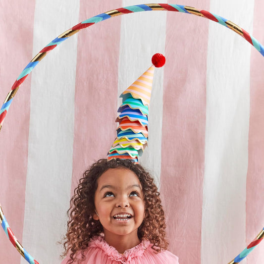 Meri Meri Birthday Party Hats, Pack of 8 Bright and Colorful Cone Birthday Hats for Kids & Adults, Cone Party Hats