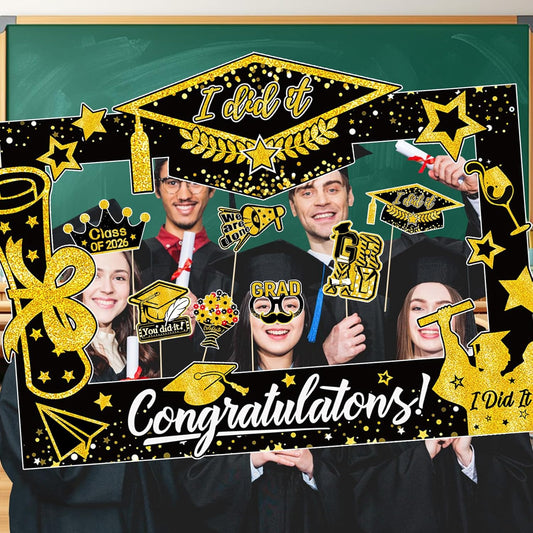 31Pcs New Year Photo Booth Props Set, Happy New Years Photo Props with Selfie Frame for New Year Eve Party Supplies 2026