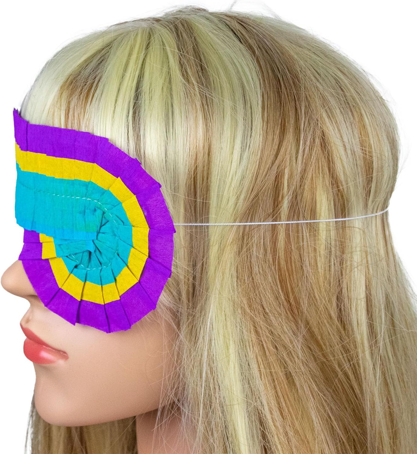 Multicolor Paper Pinata Blindfold (7.5" x 6.25") - Ideal for Kids' Birthday Parties & Celebrations, 1 Pc.
