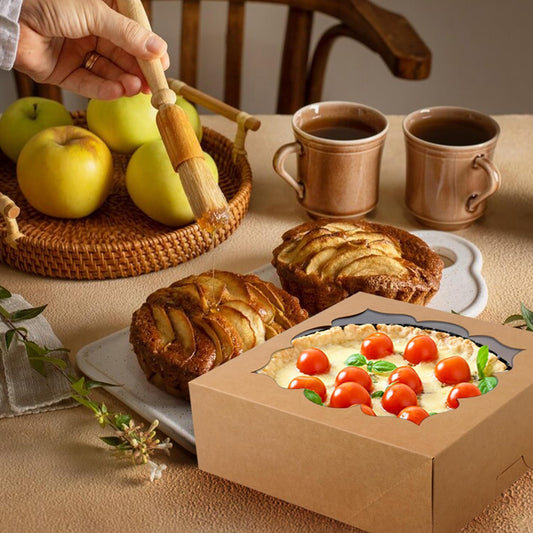 20 Pack Pie Boxes 9x9x3Inch Cake Boxes Bakery Boxes with Window for Pie, Cookies, Donuts, Chocolate Covered Strawberries(White)