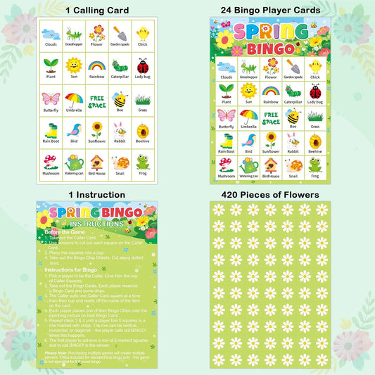 24 Players Summer Bingo Game Cards for Kids Summer Party Games for Hawaiian Tropical Beach Luau Party Favors School Party Games