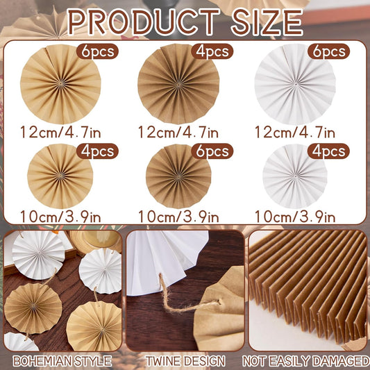 Easy Joy Paper Leaves Decorations for Wall Paper Fans Classroom Decoration Leaves Backdrop Decor Wall Decor,Set of 9