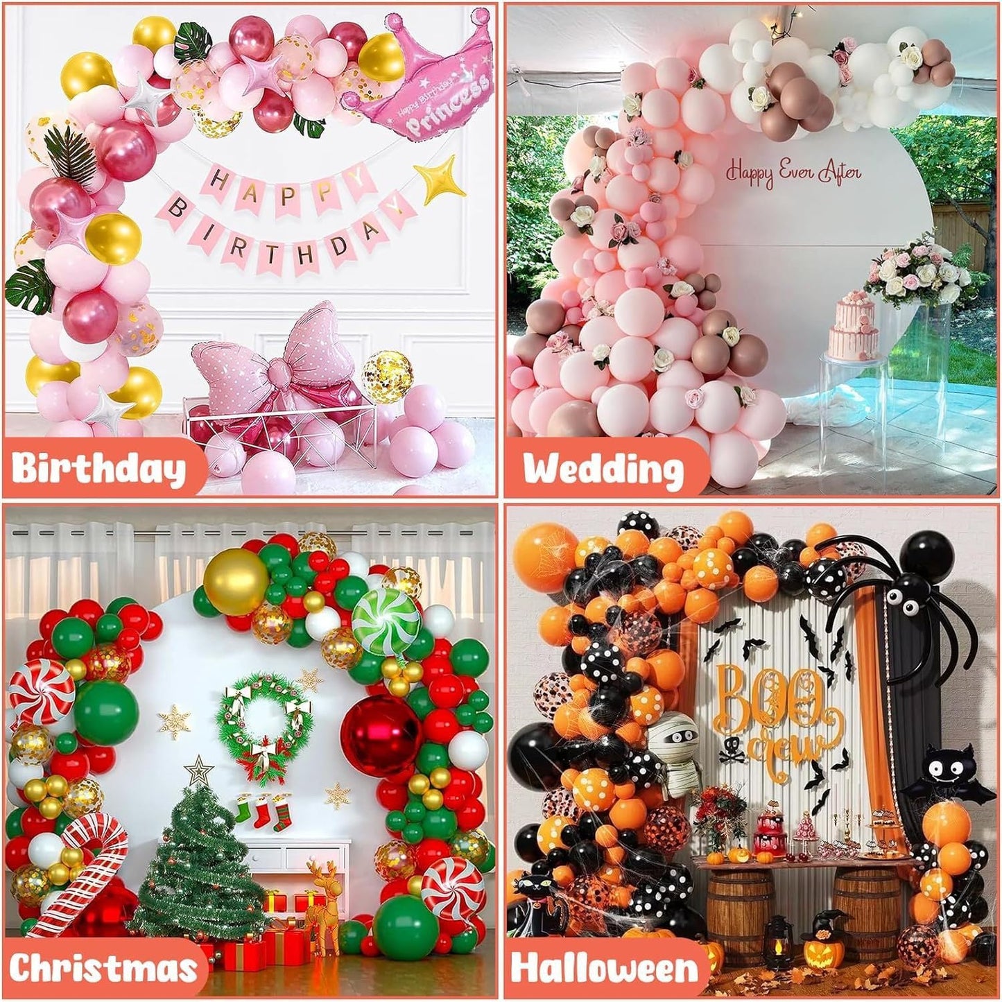 Balloon Arch Stand with Base - 8.2ft & 5ft Balloon Arch Kit with Bendable Tubes, Half Arch Stand, Balloon Column & Arch Frame for Weddings, Birthdays, Baby Showers