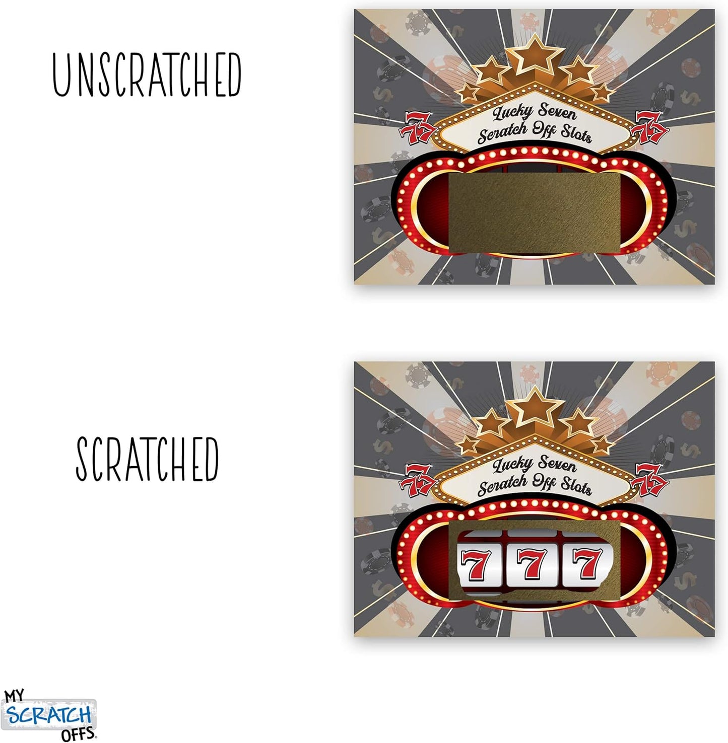 My Scratch Offs Casino Night Party Game - 26 Cards (24 Non-Bingo, 2 Bingo)
