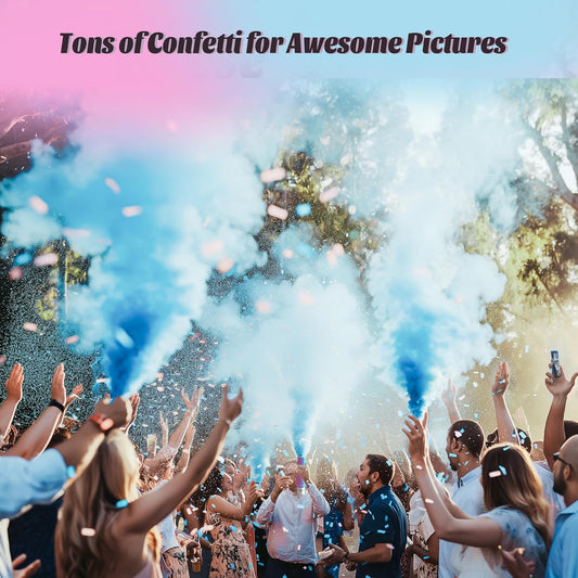 POPUPARTY 2Pack pink Gender Reveal Confetti smoke Powder Cannon, Confetti and Powder Poppers | Ideal for Baby girl Gender Reveal Decoration and party