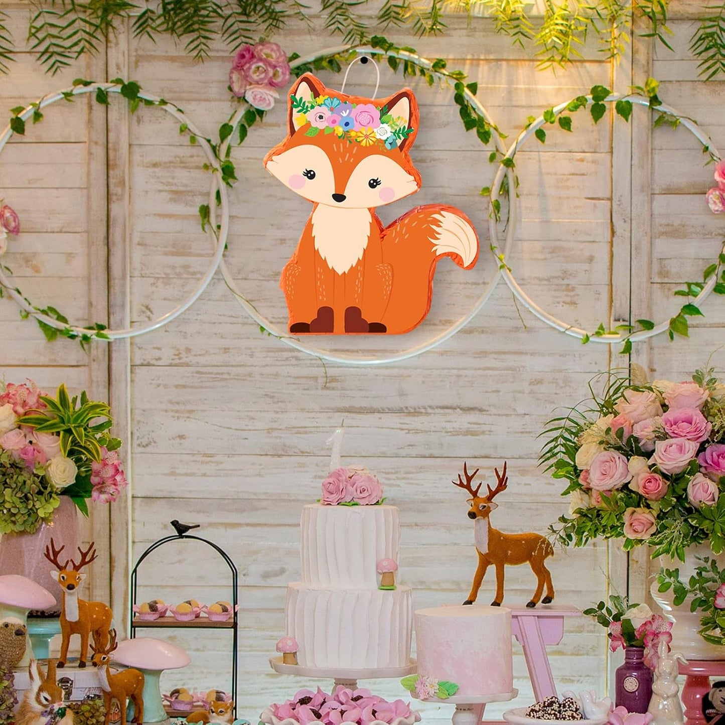 Fox Pinata Woodland Theme Birthday Decorations Pinata Include Stick Blindfold Confetti Woodland Fox Themed Birthday Party Supplies for Party Decor