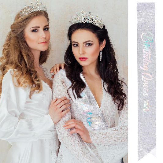Velscrun Colourful Crystal Birthday Queen Tiara Crown for Women Girls Birthday Queen Headband Sash Elegant Princess Crown with Combs Hair Accessories Happy Birth Party Decorations Mom Birth Gift